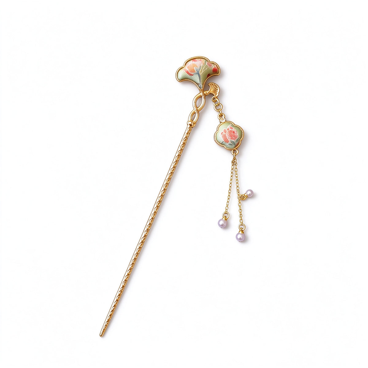 Song Brocade Ginkgo Leaf Hair Pin