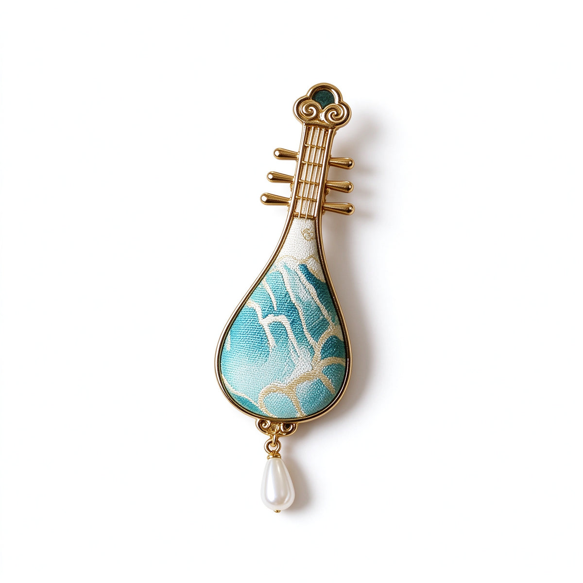 Song Brocade Pipa Pearl Hair Clip