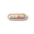 Song Brocade Small Oval Pearl Barrette