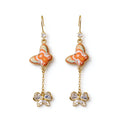 Song Brocade Butterfly Crystal Earrings