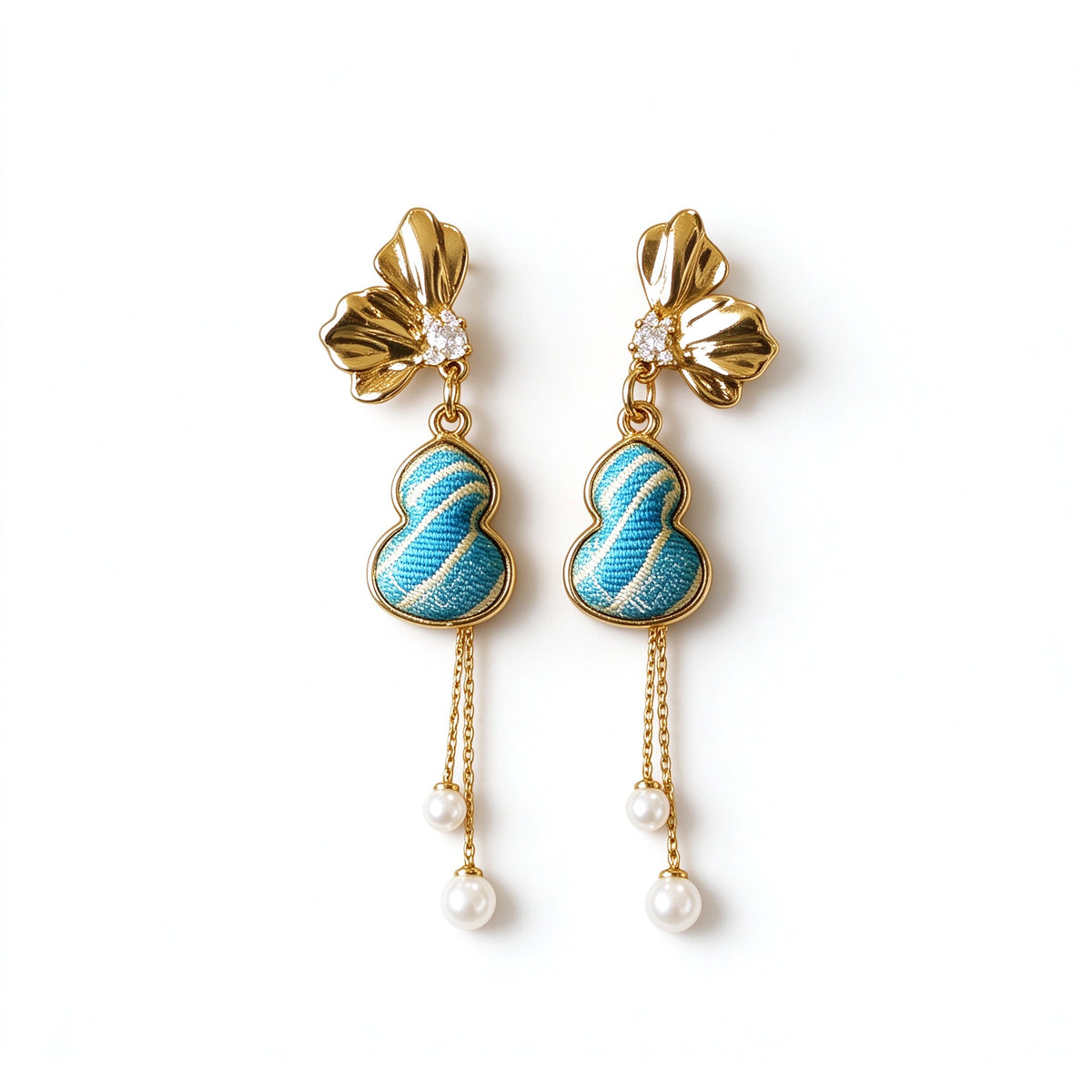 Song Brocade Hulu Flower Earrings