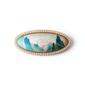 Song Brocade Oval Pearl Hair Clip