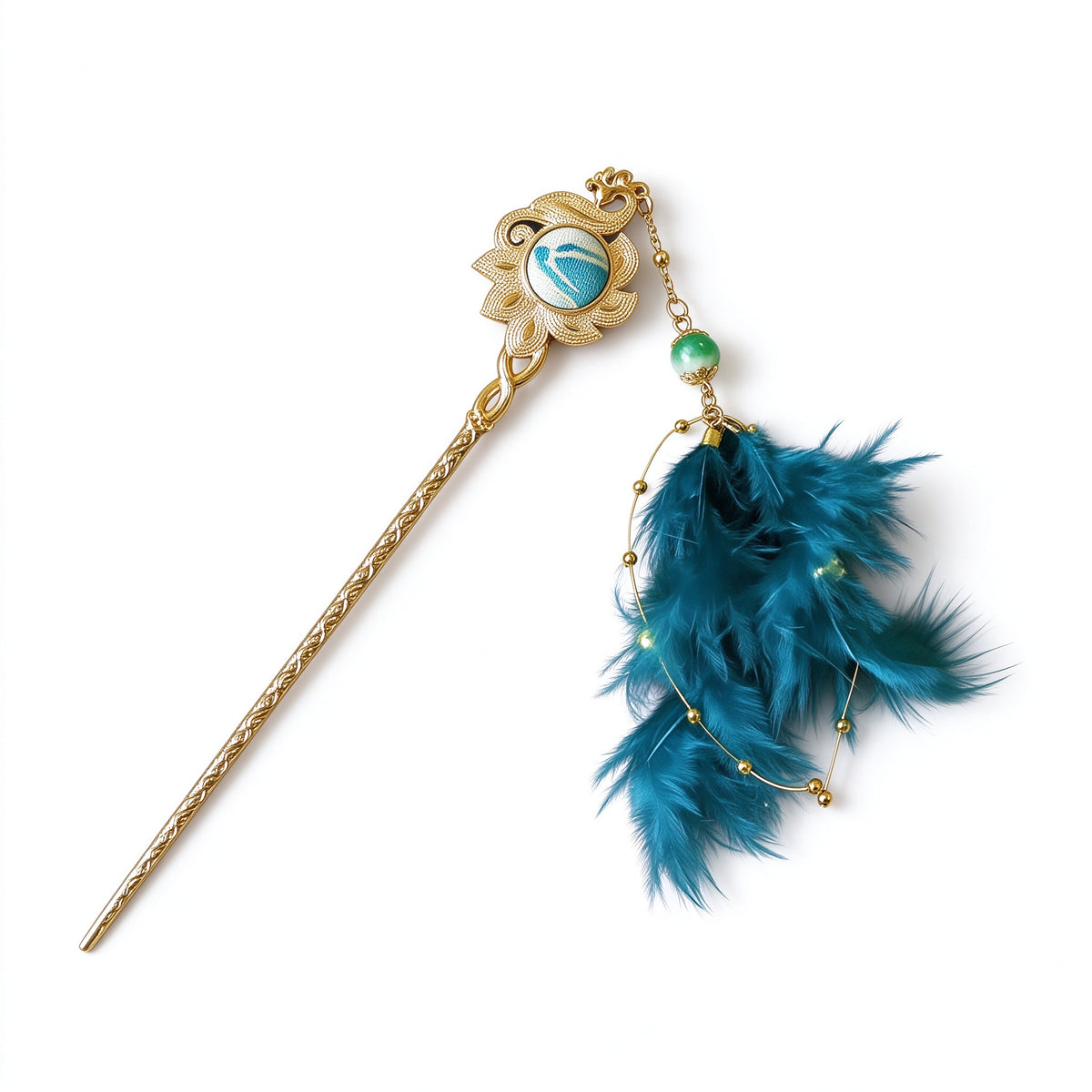 Song Brocade Feather Hair Pin